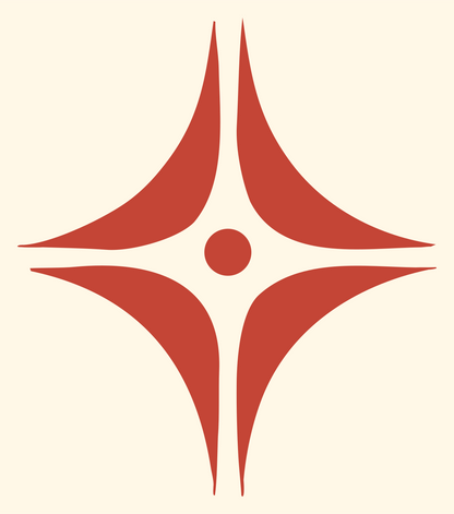 Four Point Star Crest #fff8e7/#c44536
