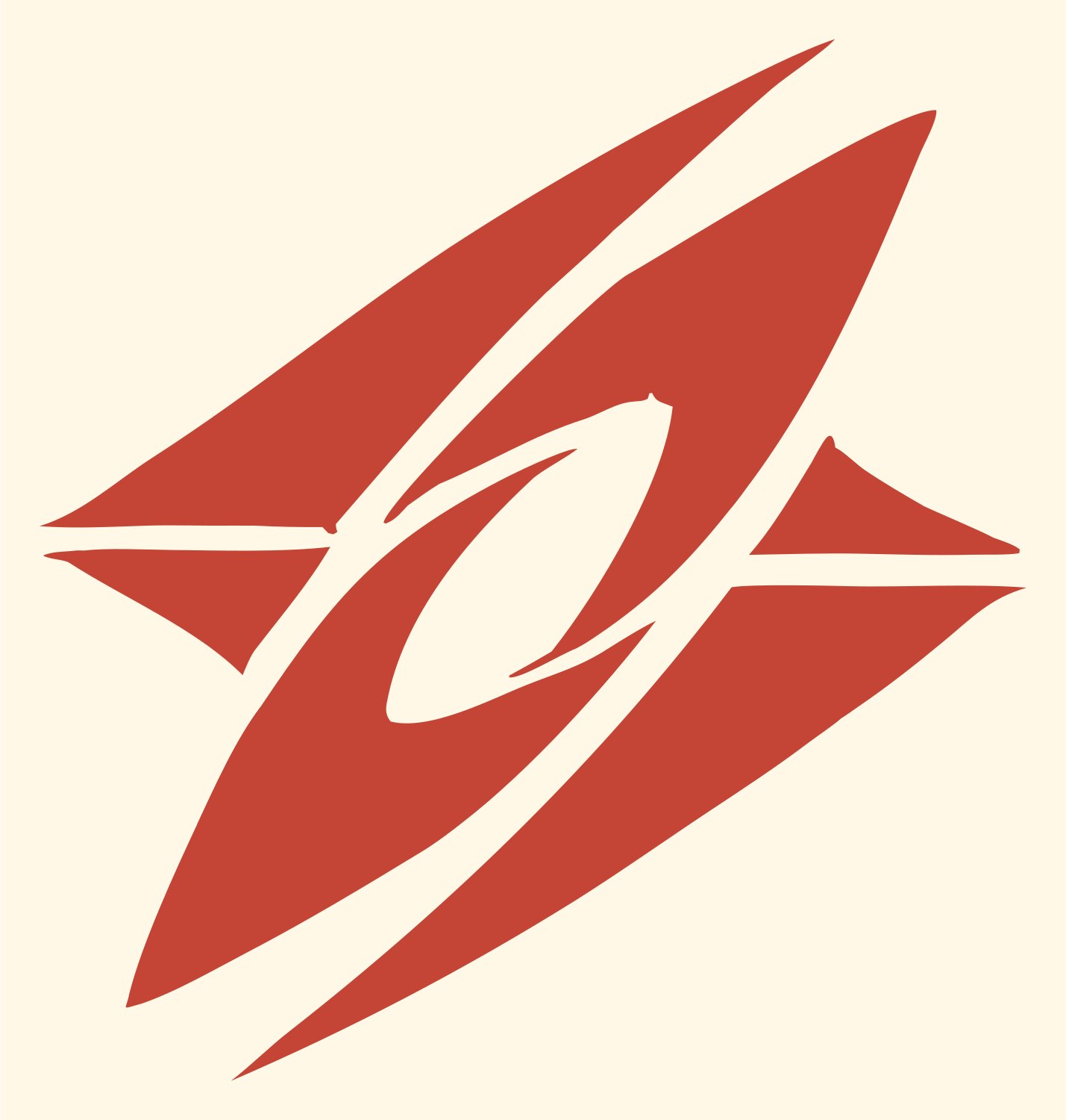 Hand-Drawn Eye Compass Mark #fff8e7/#c44536