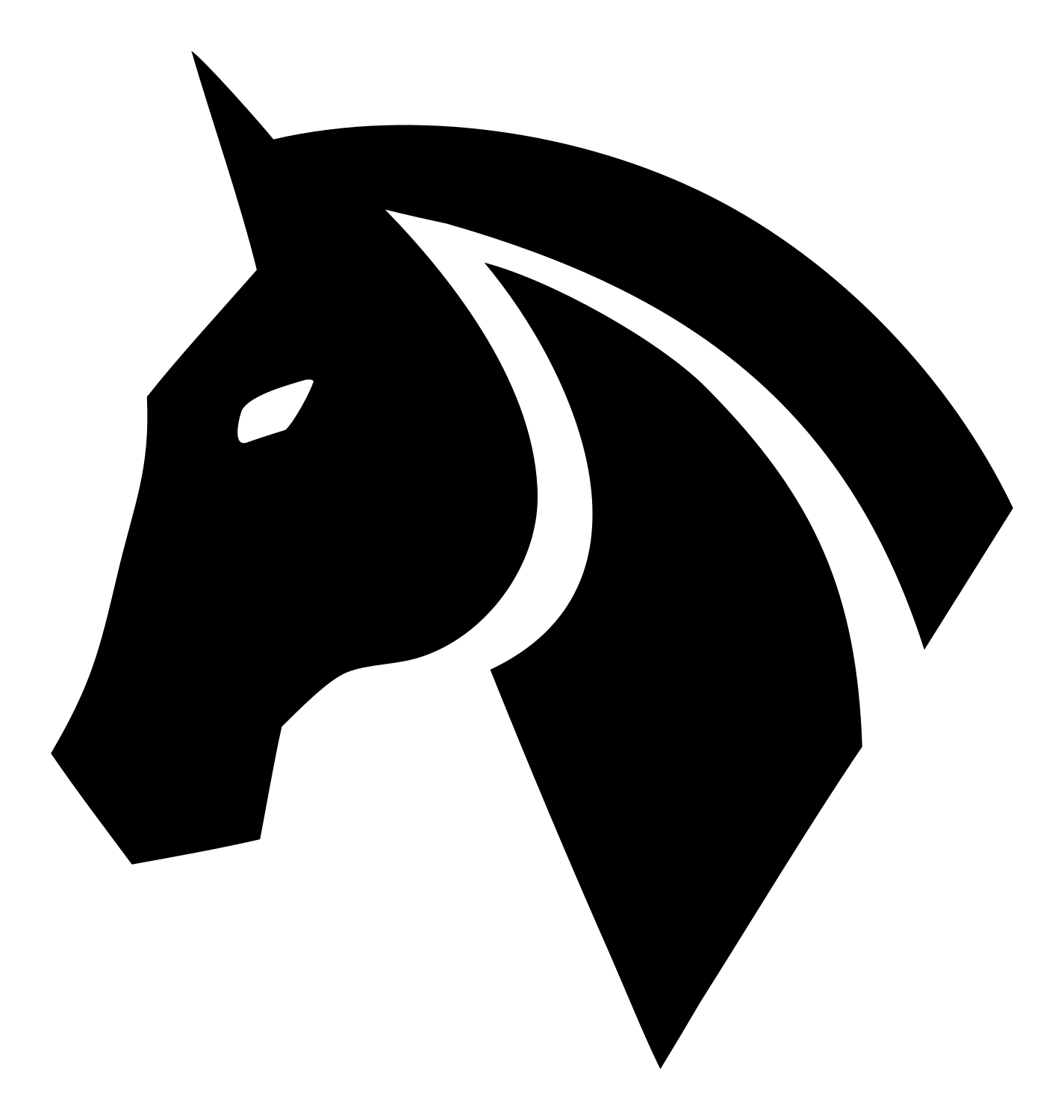 Bold Horse Head Crest #ffffff/#000000