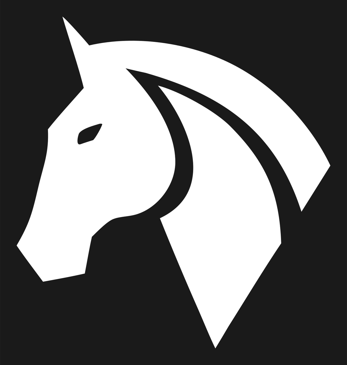 Bold Horse Head Crest #1a1a1a/#ffffff