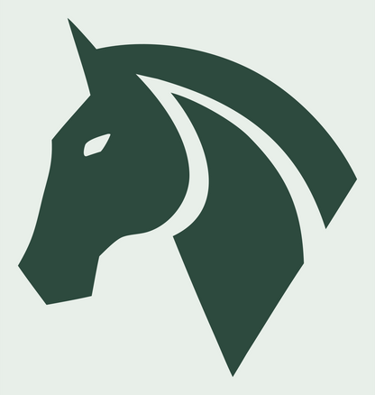 Bold Horse Head Crest #e8efe9/#2d4a3e