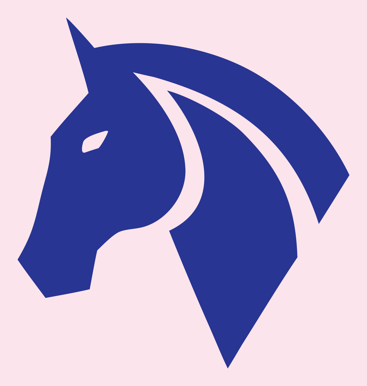Bold Horse Head Crest #fce4ec/#283593
