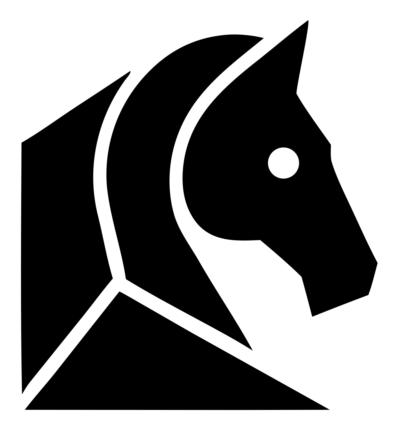 Geometric Horse Head Mark #ffffff/#000000