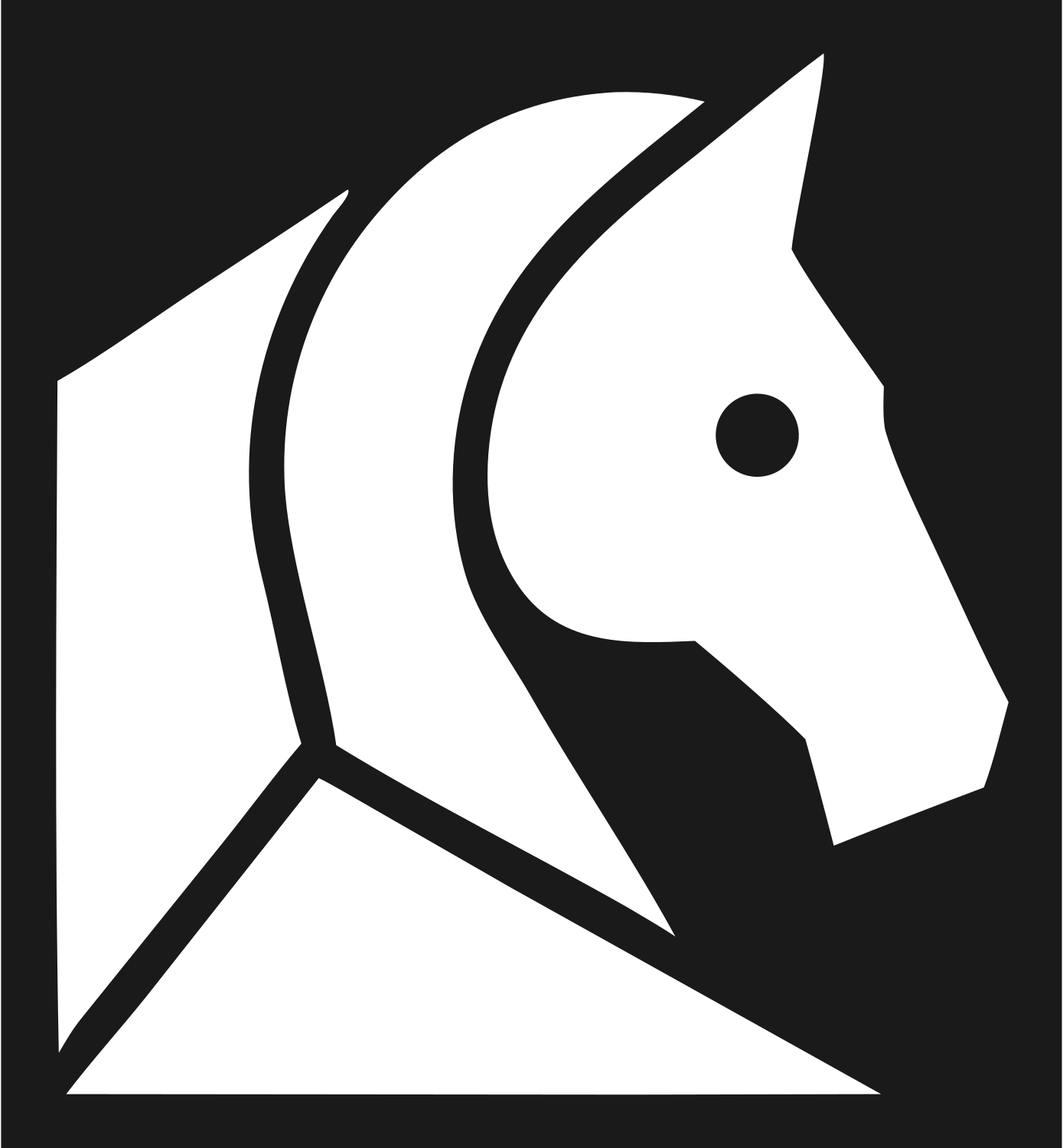 Geometric Horse Head Mark #1a1a1a/#ffffff