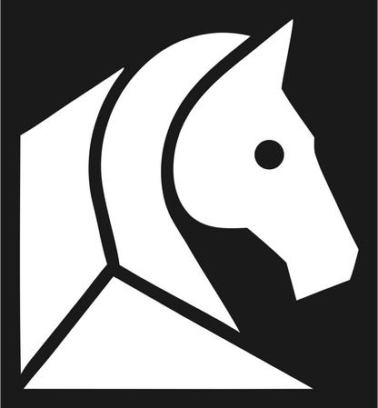 Geometric Horse Head Mark #1a1a1a/#ffffff