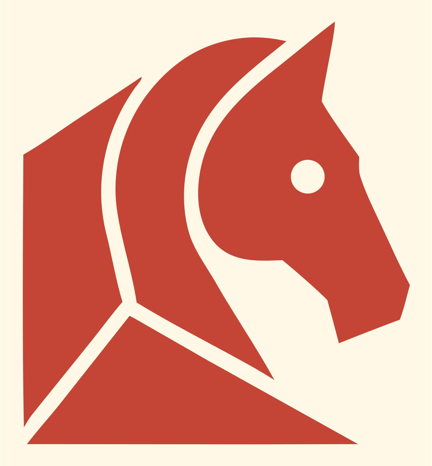 Geometric Horse Head Mark #fff8e7/#c44536