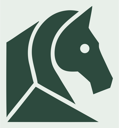 Geometric Horse Head Mark #e8efe9/#2d4a3e