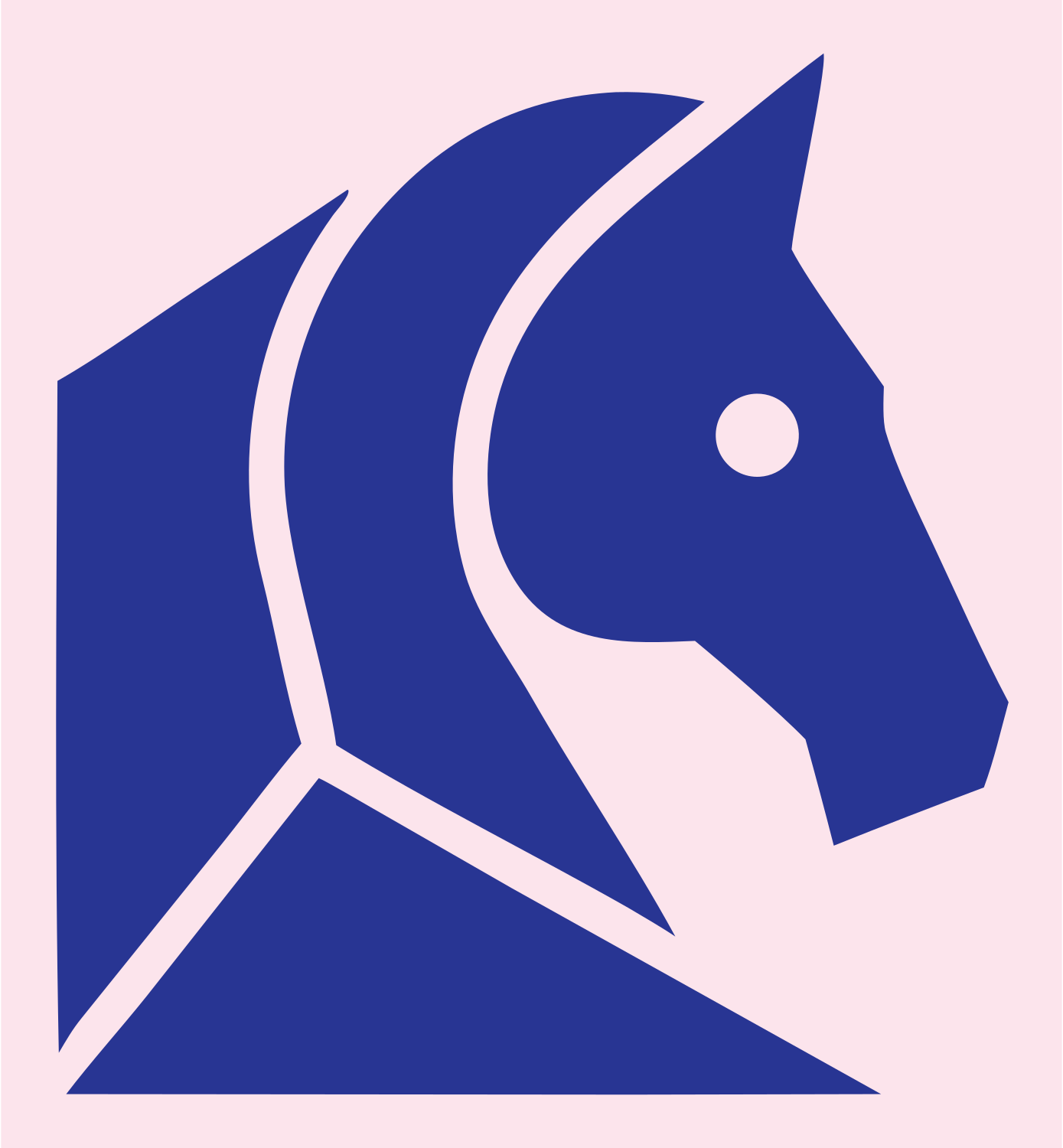 Geometric Horse Head Mark #fce4ec/#283593