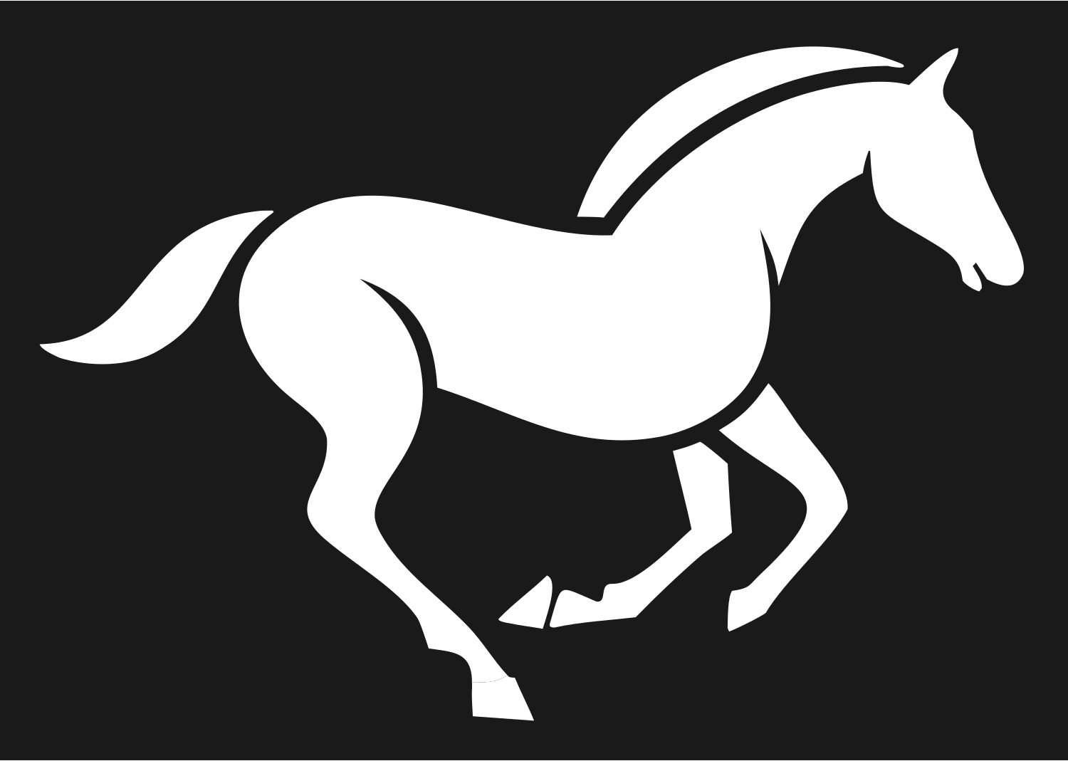 Galloping Horse Silhouette Mark #1a1a1a/#ffffff