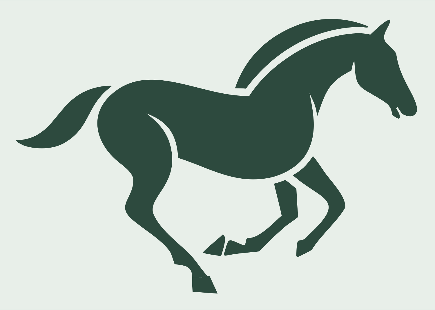 Galloping Horse Silhouette Mark #e8efe9/#2d4a3e