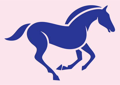 Galloping Horse Silhouette Mark #fce4ec/#283593
