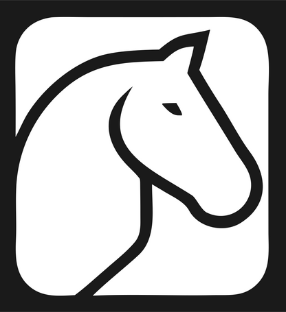Horse Head Rounded Square Badge #1a1a1a/#ffffff