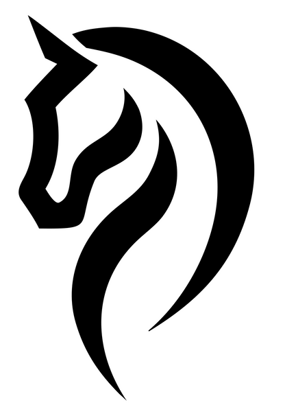 Monoline Horse Head Mark #ffffff/#000000