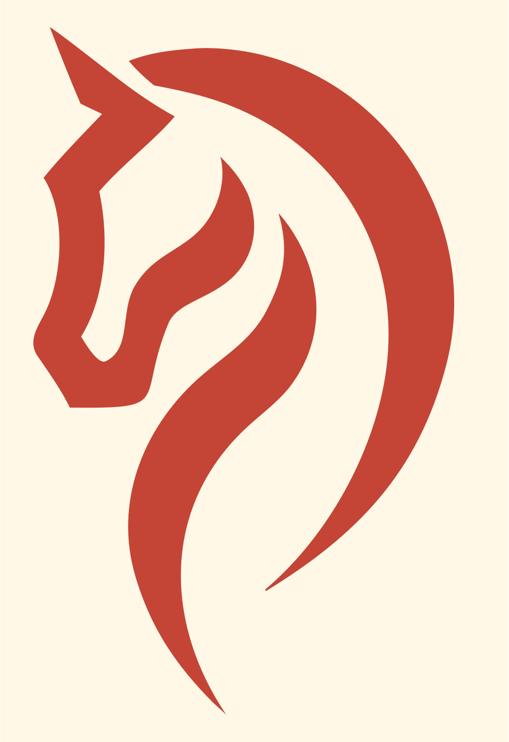 Monoline Horse Head Mark #fff8e7/#c44536