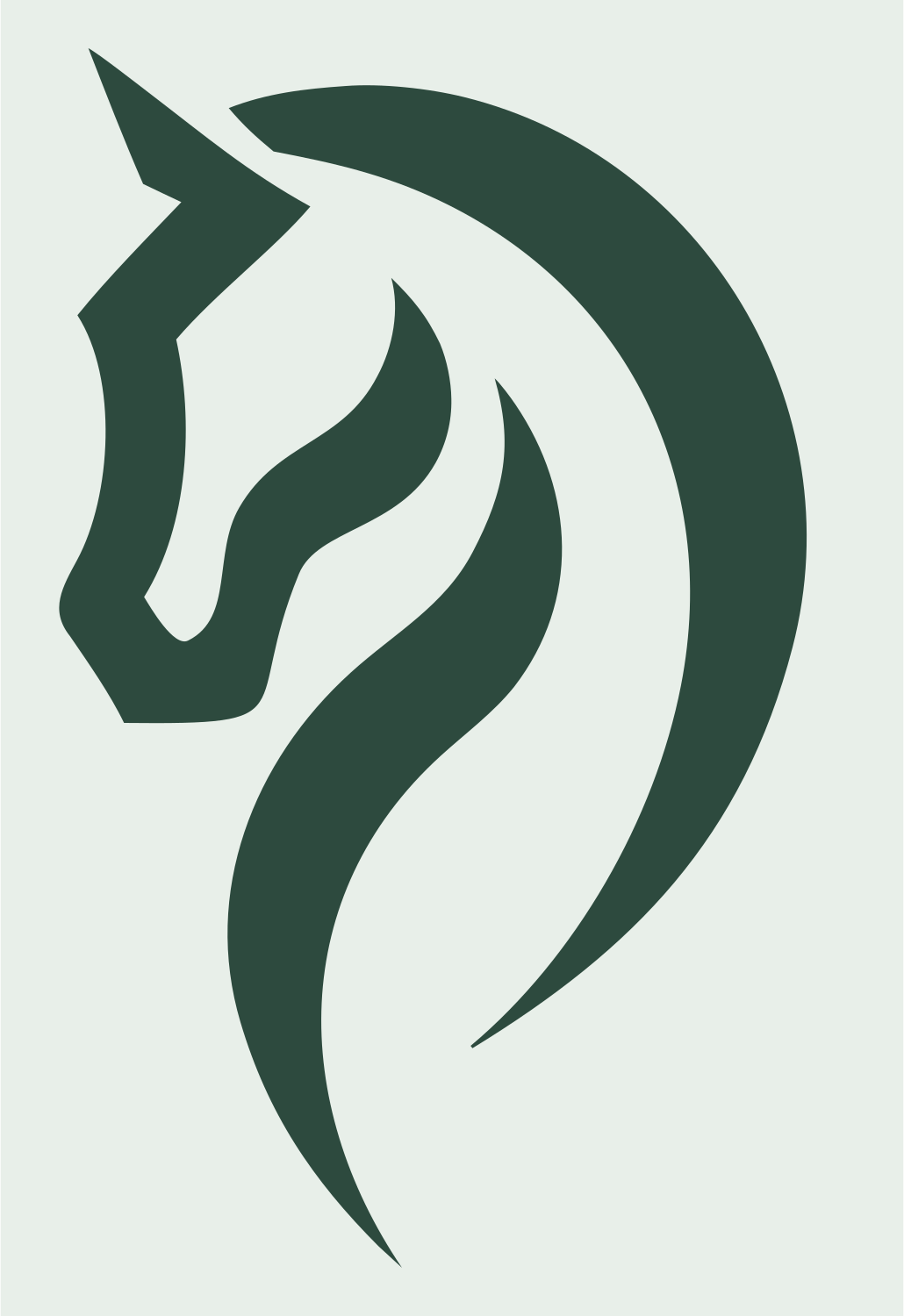 Monoline Horse Head Mark #e8efe9/#2d4a3e