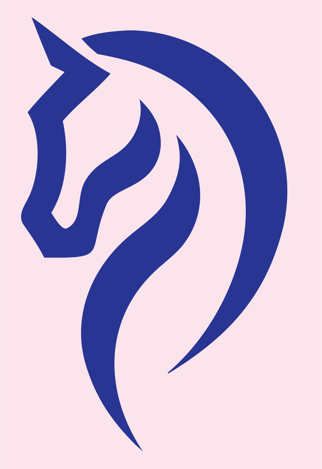Monoline Horse Head Mark #fce4ec/#283593