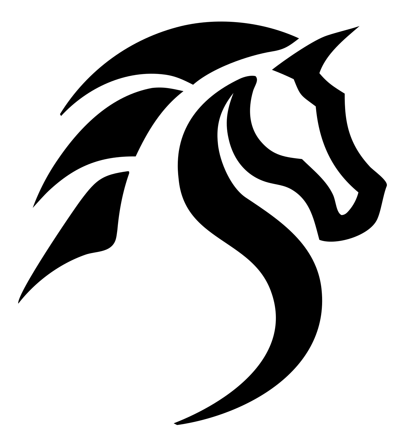 Tribal Horse Head Mark #ffffff/#000000