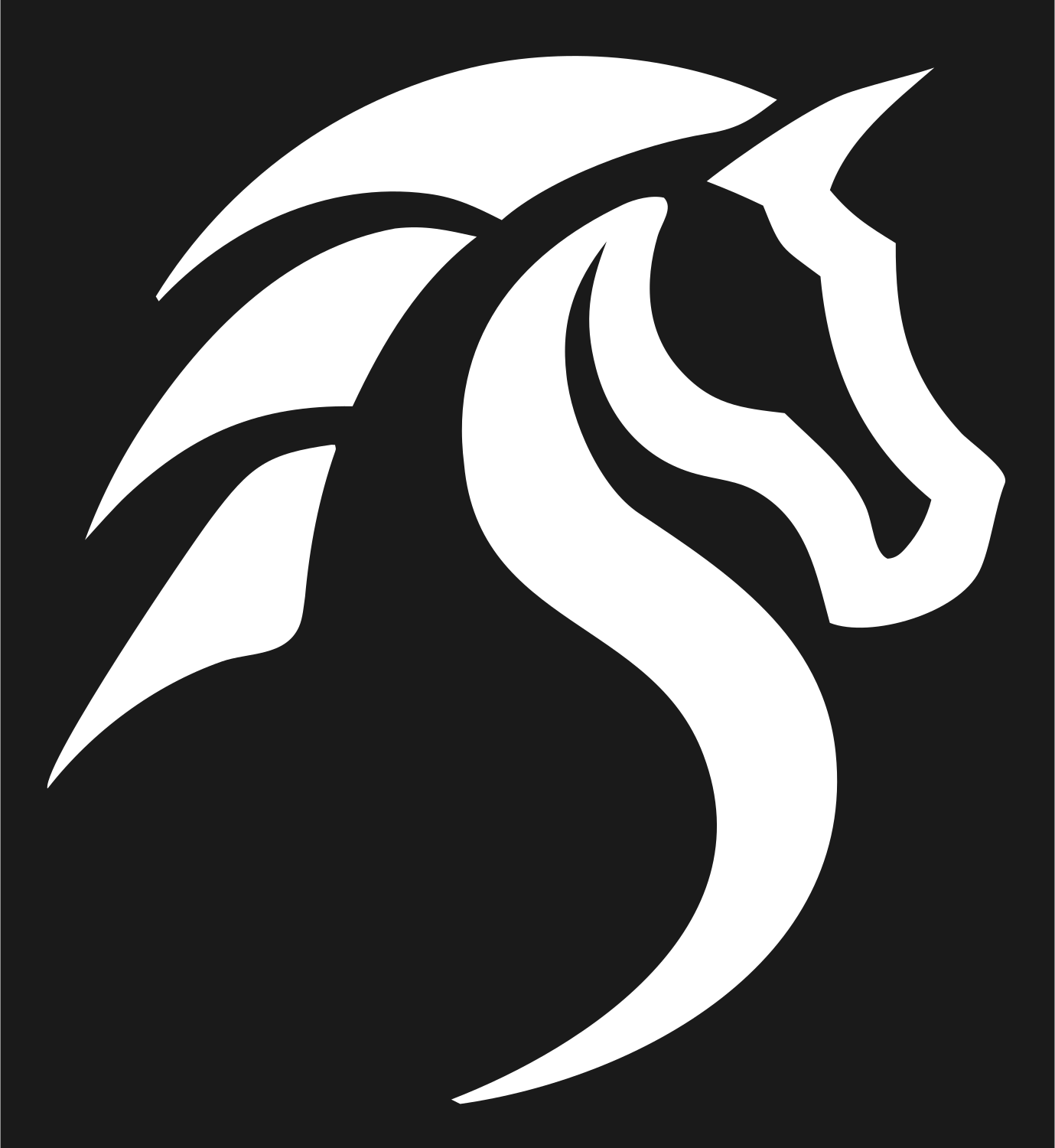 Tribal Horse Head Mark #1a1a1a/#ffffff