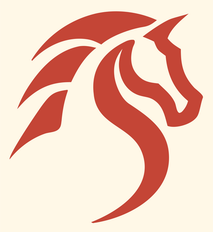 Tribal Horse Head Mark #fff8e7/#c44536