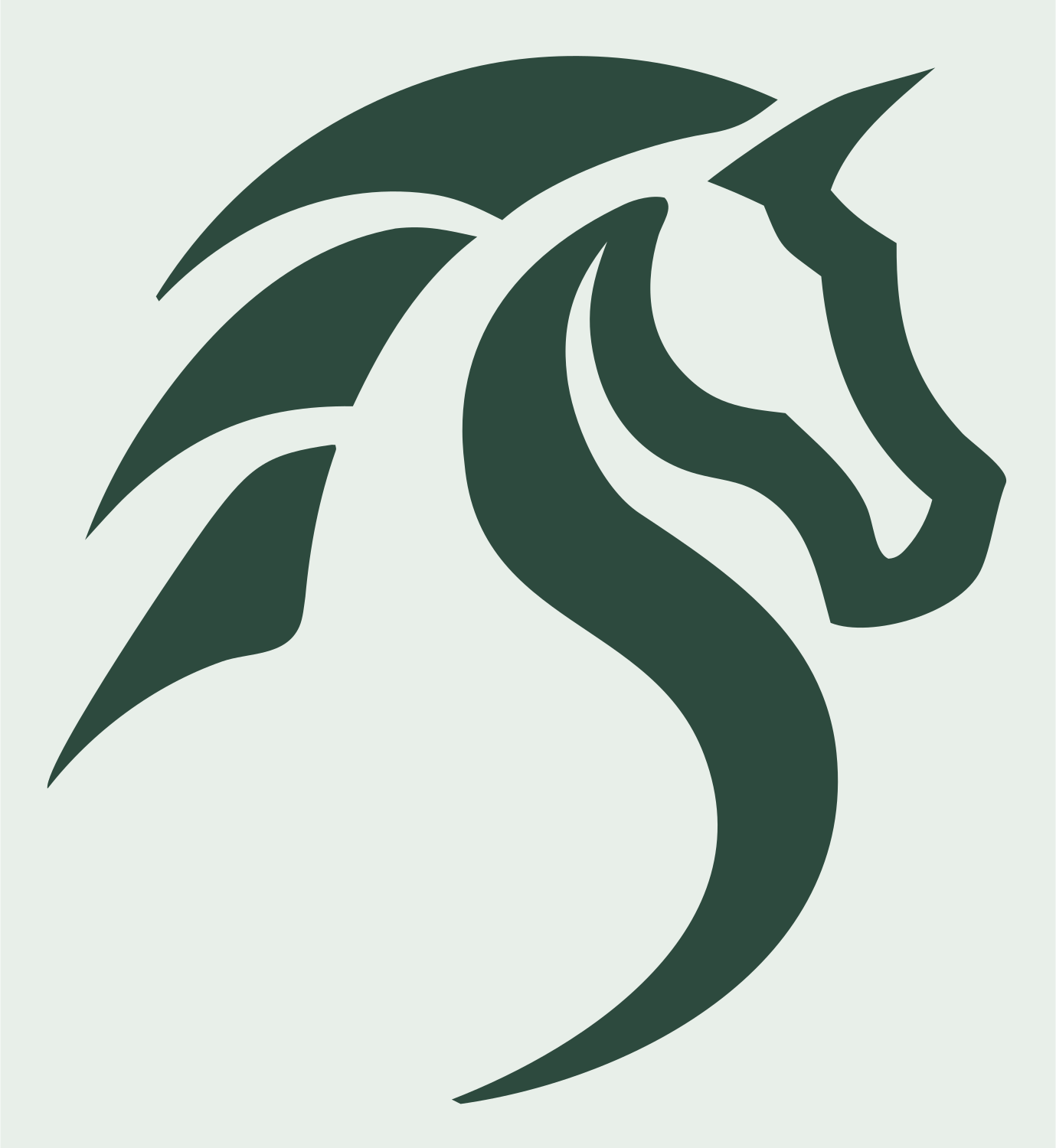 Tribal Horse Head Mark #e8efe9/#2d4a3e