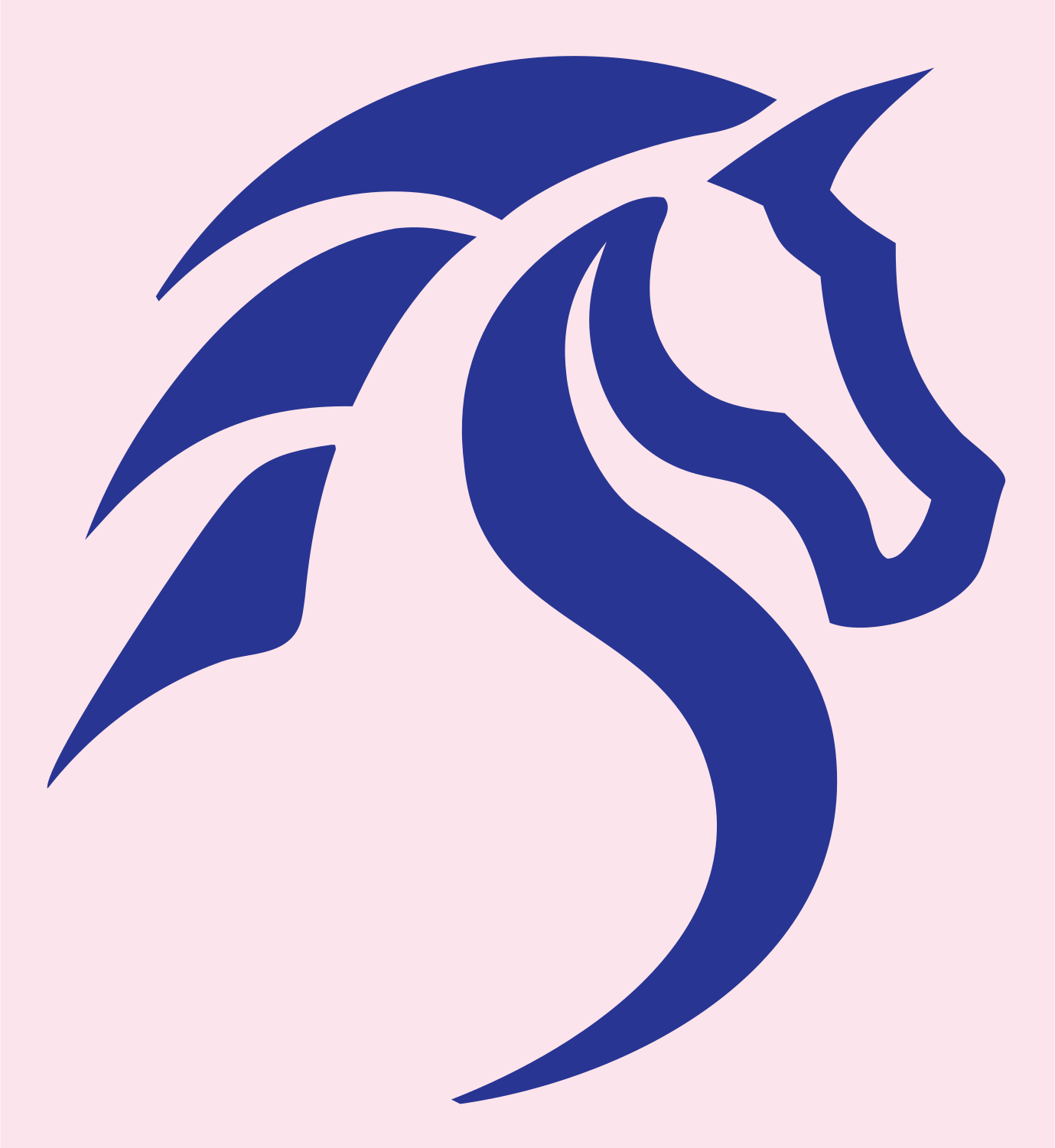 Tribal Horse Head Mark #fce4ec/#283593