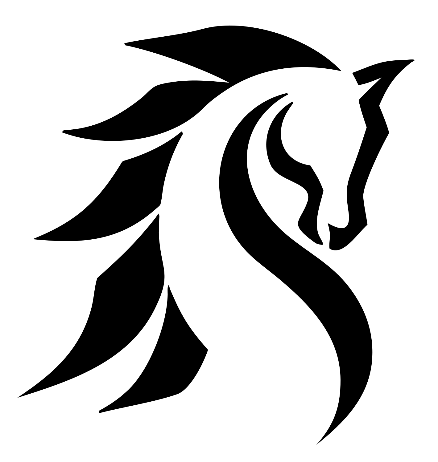 Tribal Horse Head Mark #ffffff/#000000