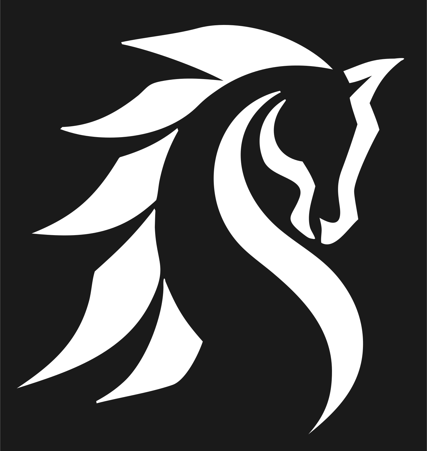 Tribal Horse Head Mark #1a1a1a/#ffffff
