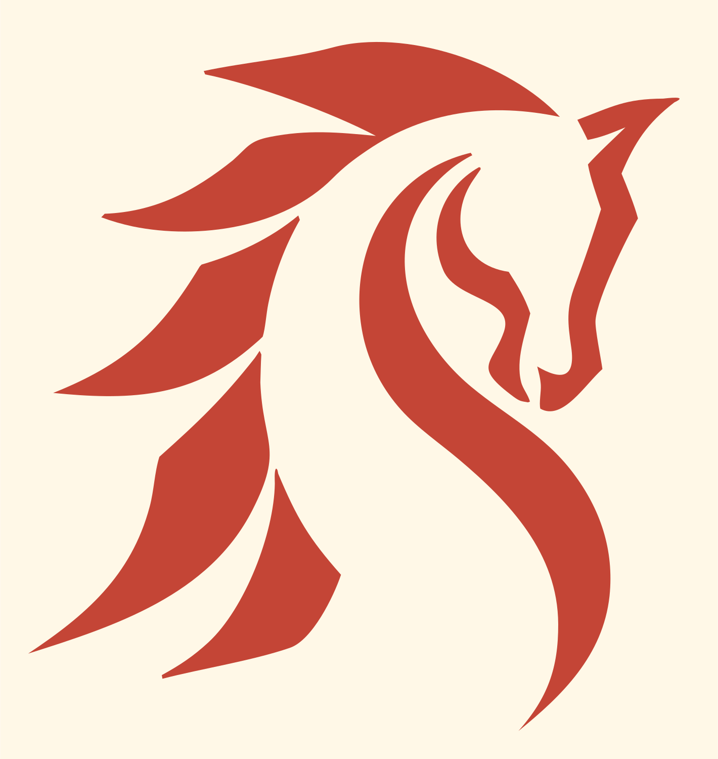 Tribal Horse Head Mark #fff8e7/#c44536