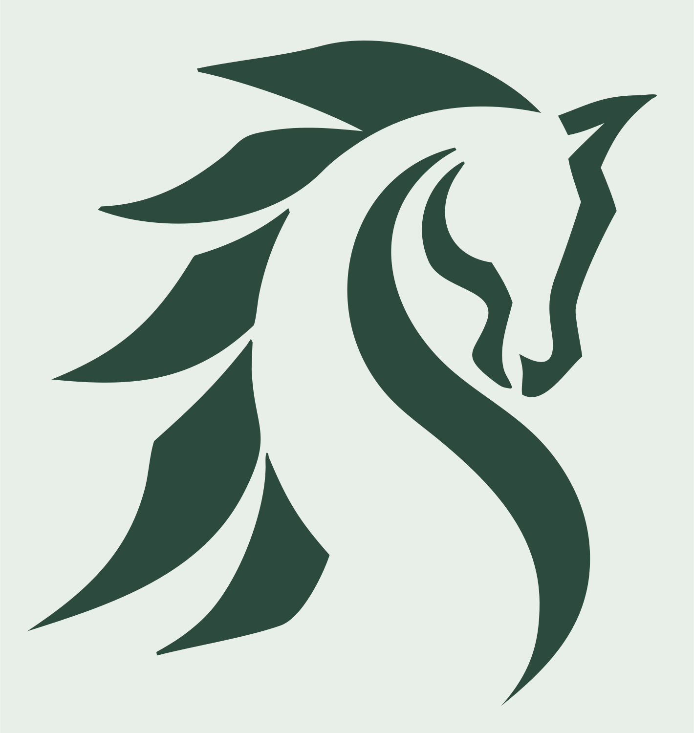 Tribal Horse Head Mark #e8efe9/#2d4a3e