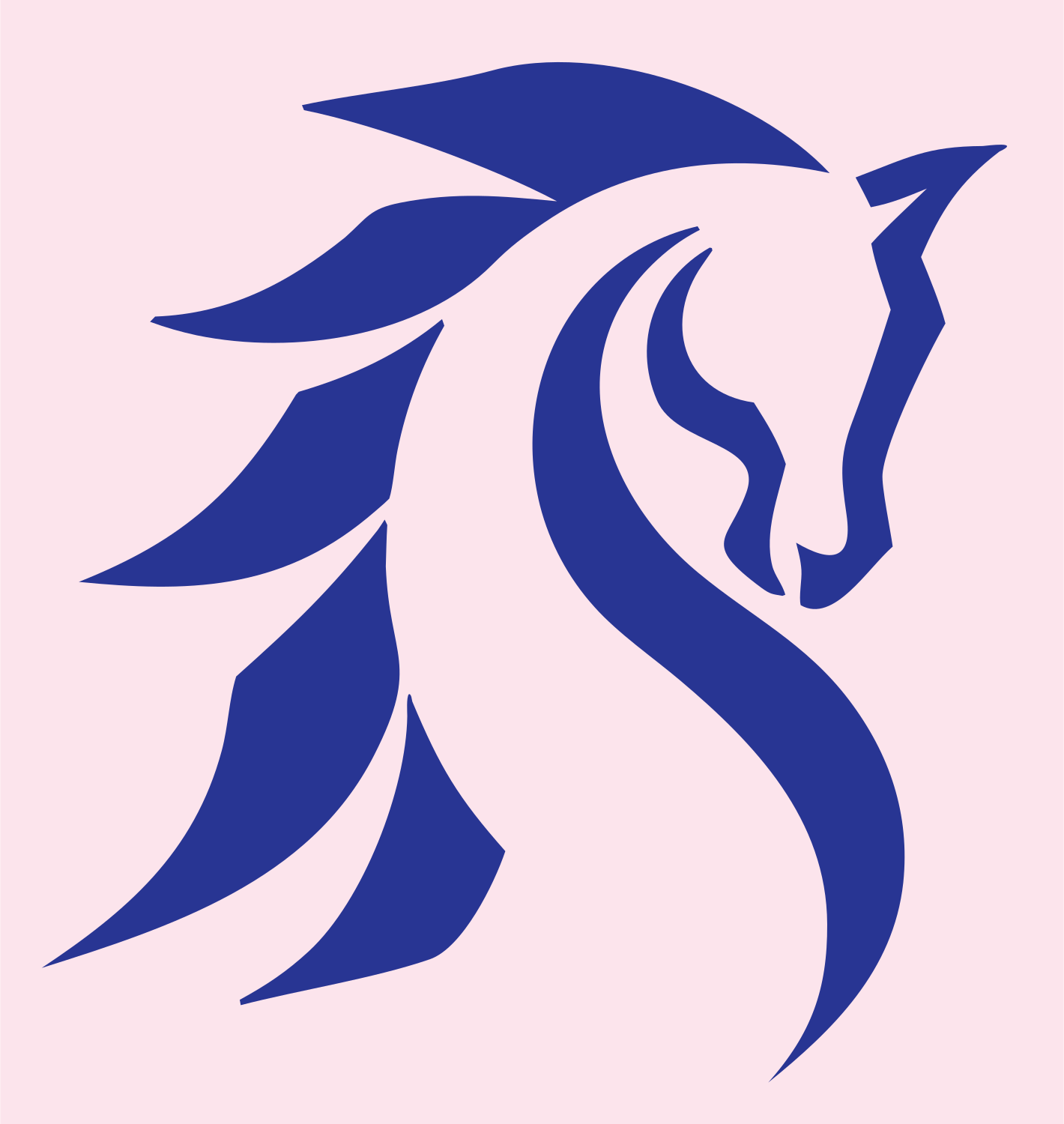 Tribal Horse Head Mark #fce4ec/#283593