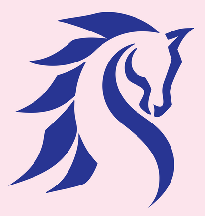 Tribal Horse Head Mark #fce4ec/#283593