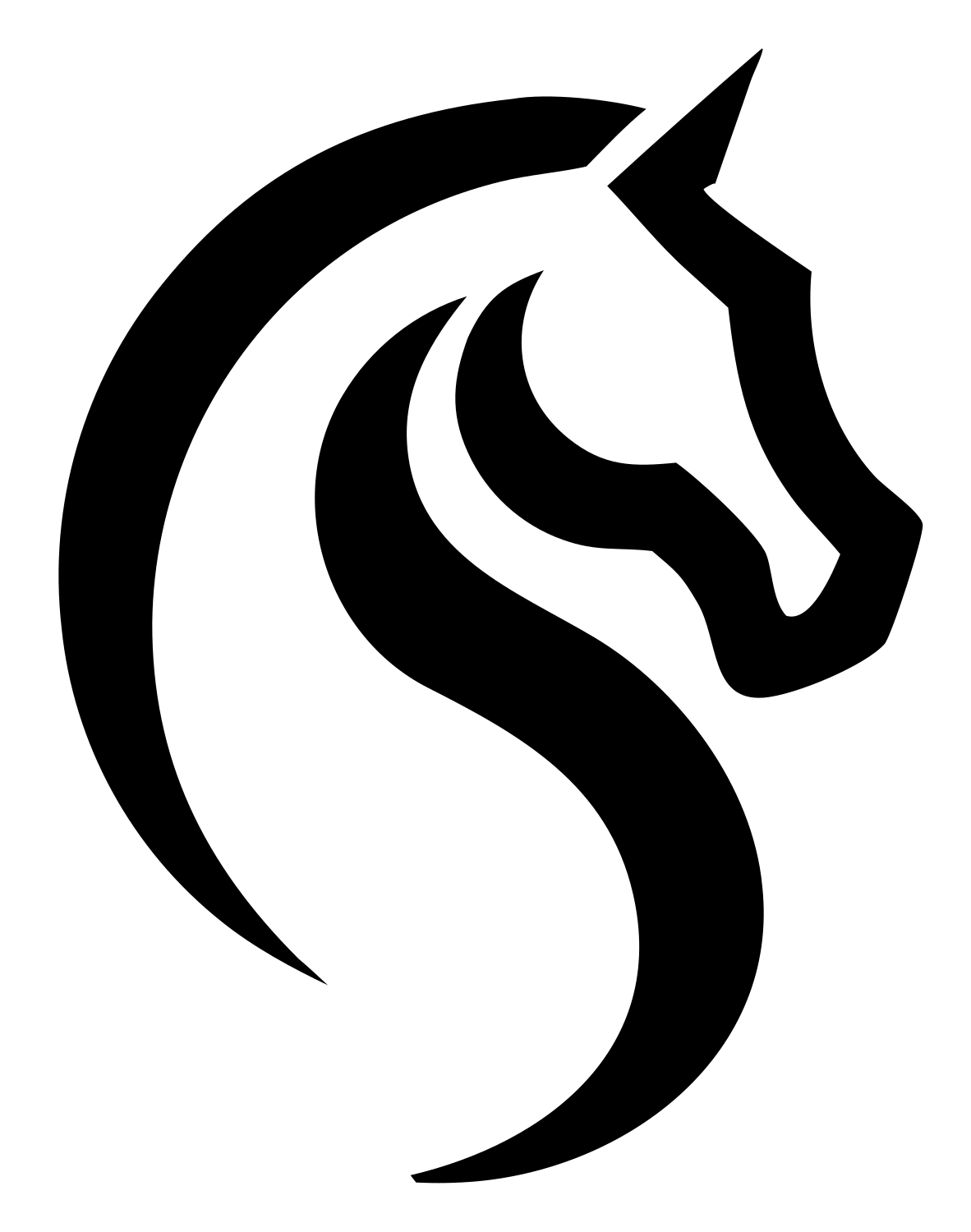 Monoline Horse S-Curve Mark #ffffff/#000000