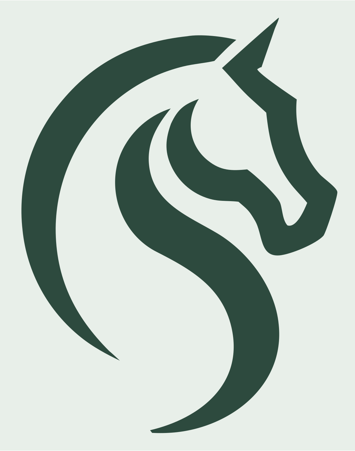 Monoline Horse S-Curve Mark #e8efe9/#2d4a3e