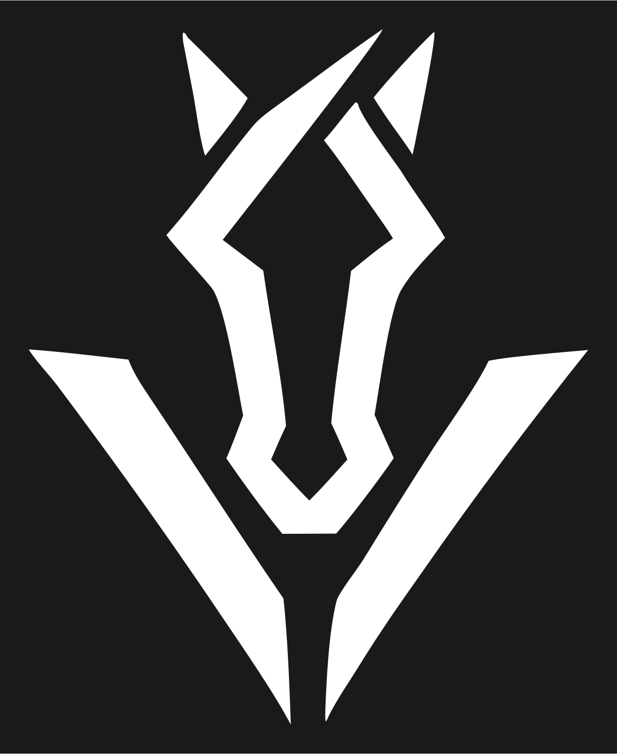 Angular Horse Head Emblem #1a1a1a/#ffffff