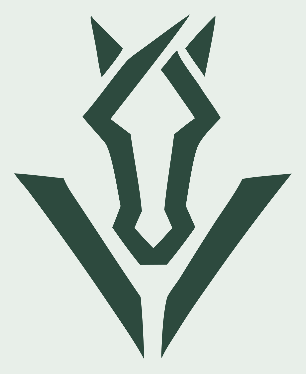 Angular Horse Head Emblem #e8efe9/#2d4a3e