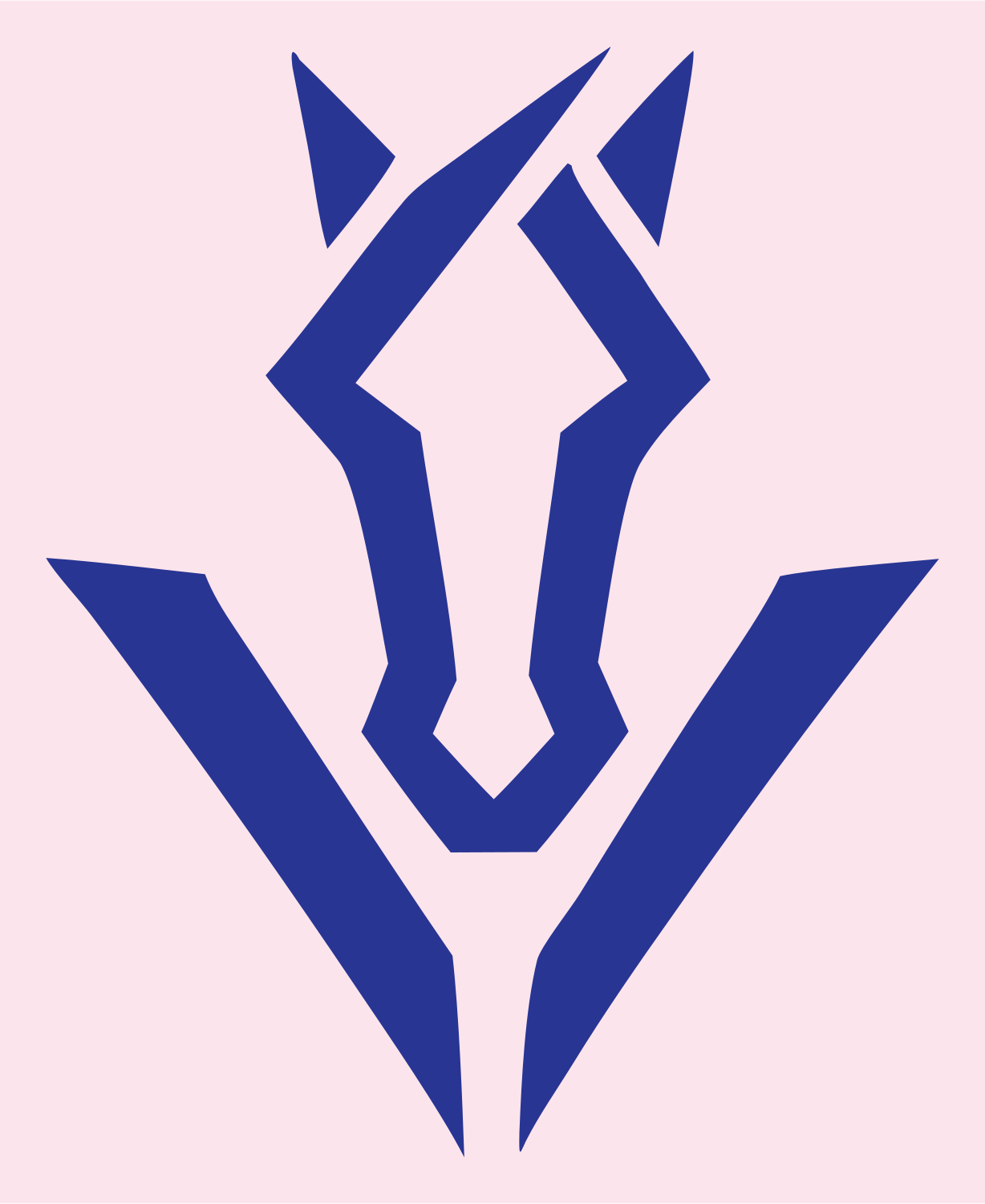 Angular Horse Head Emblem #fce4ec/#283593