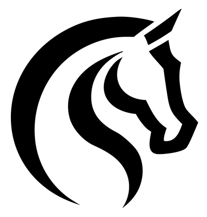 Unicorn Head Circular Mark #ffffff/#000000