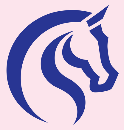 Unicorn Head Circular Mark #fce4ec/#283593