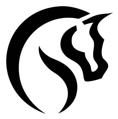 Unicorn Head Circle Mark #ffffff/#000000