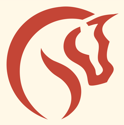 Unicorn Head Circle Mark #fff8e7/#c44536