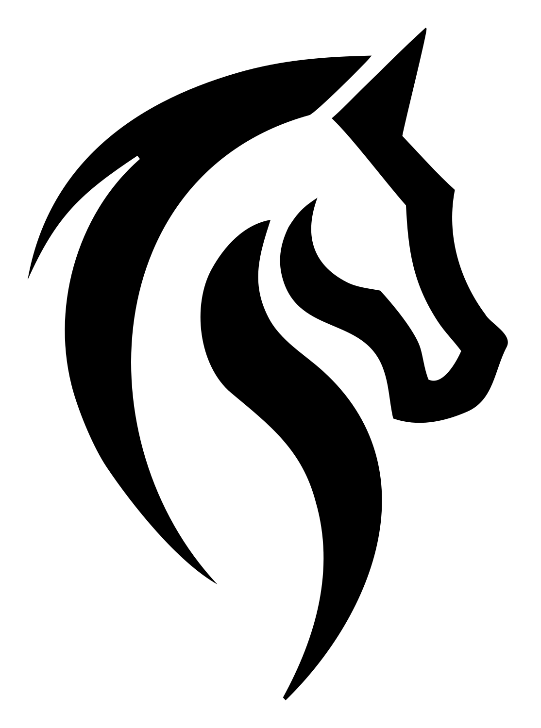 Tribal Horse Head Mark #ffffff/#000000