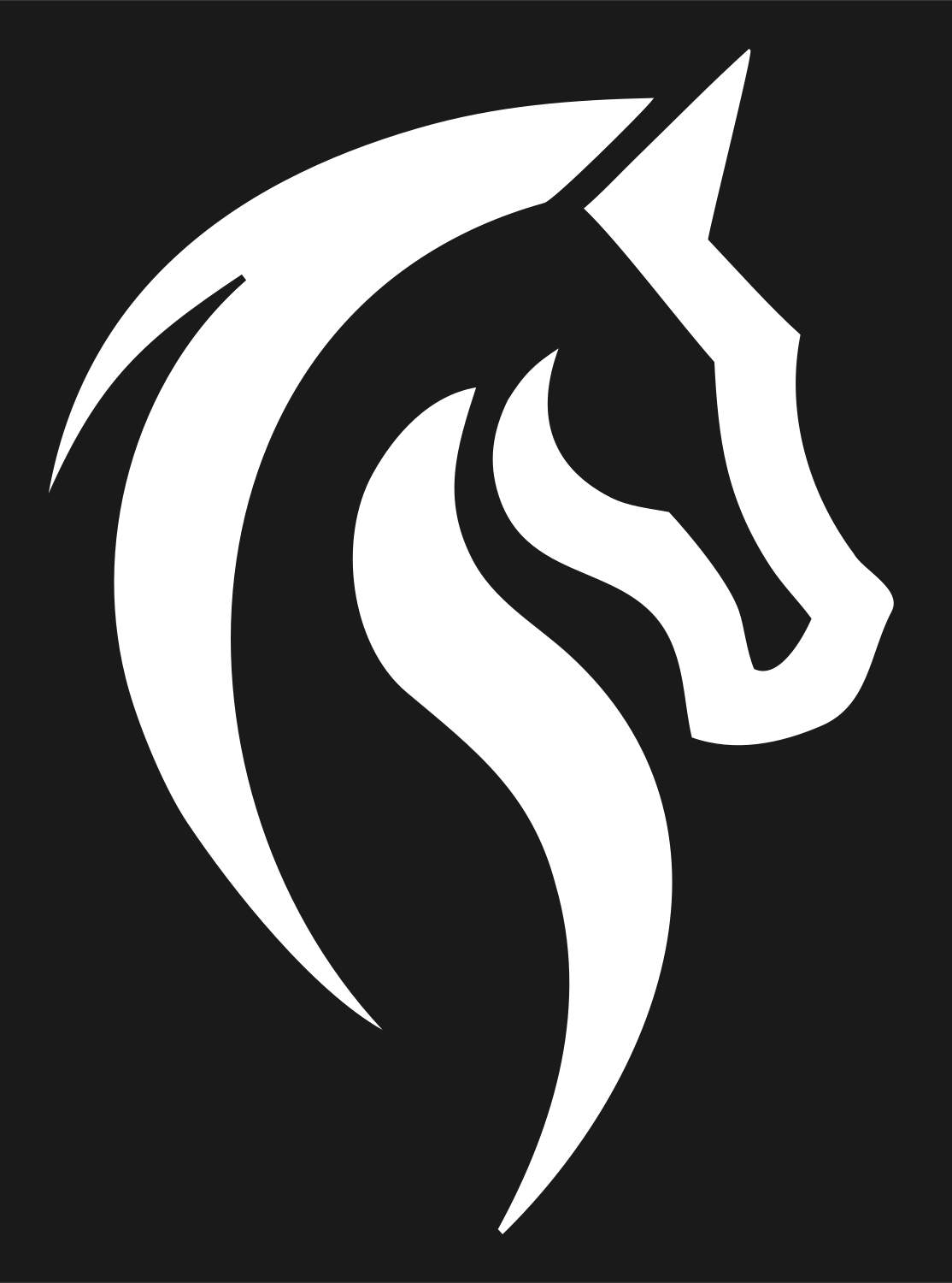 Tribal Horse Head Mark #1a1a1a/#ffffff