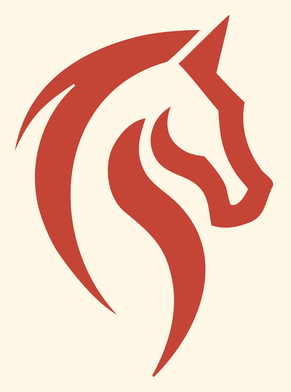 Tribal Horse Head Mark #fff8e7/#c44536