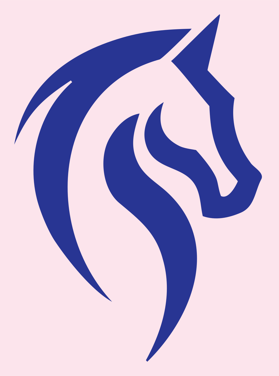 Tribal Horse Head Mark #fce4ec/#283593