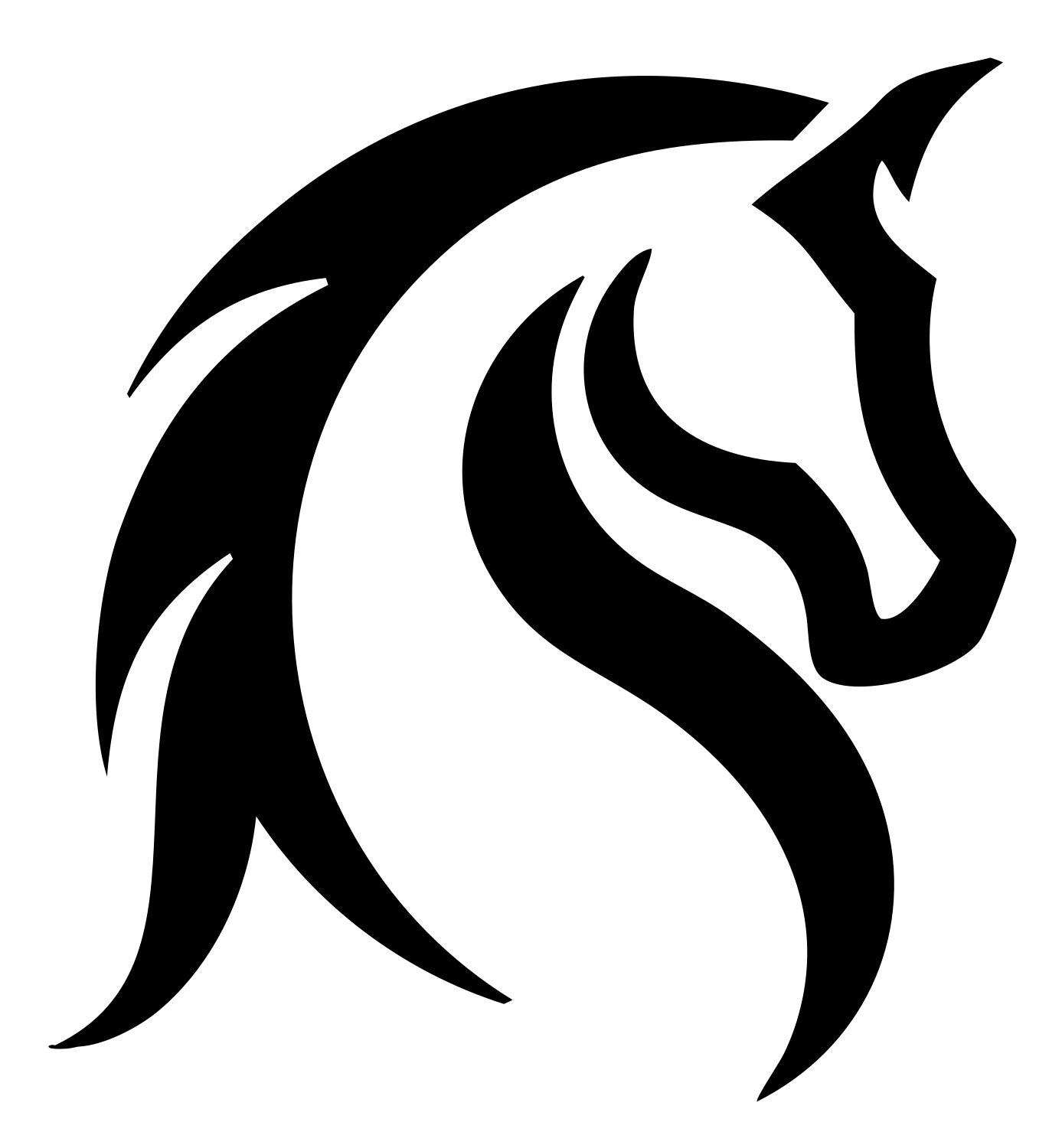 Tribal Horse Head Mark #ffffff/#000000
