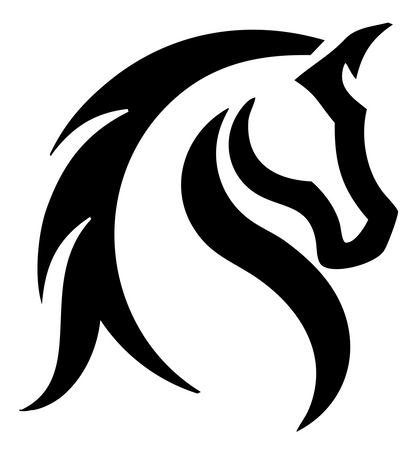 Tribal Horse Head Mark #ffffff/#000000