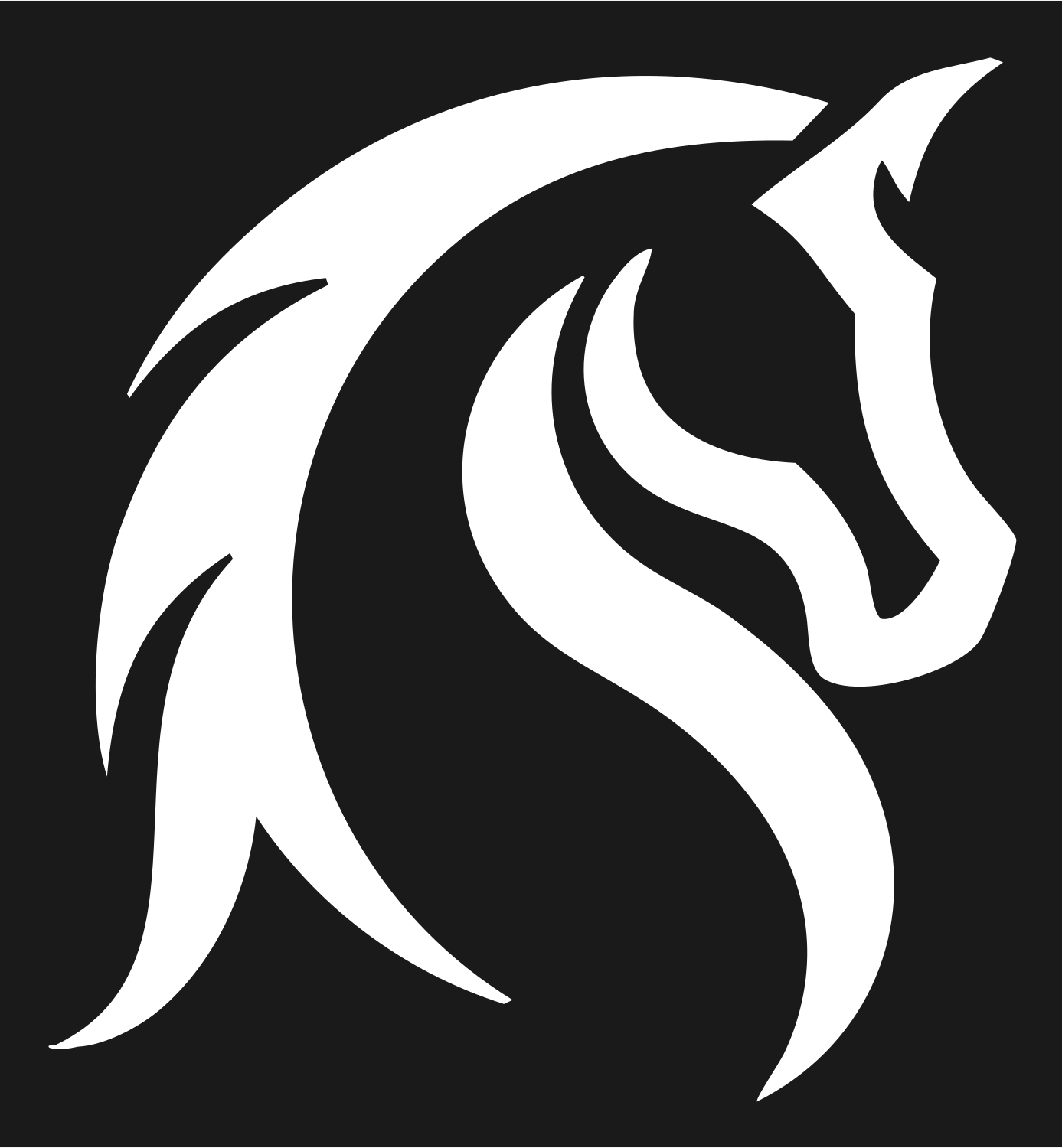 Tribal Horse Head Mark #1a1a1a/#ffffff
