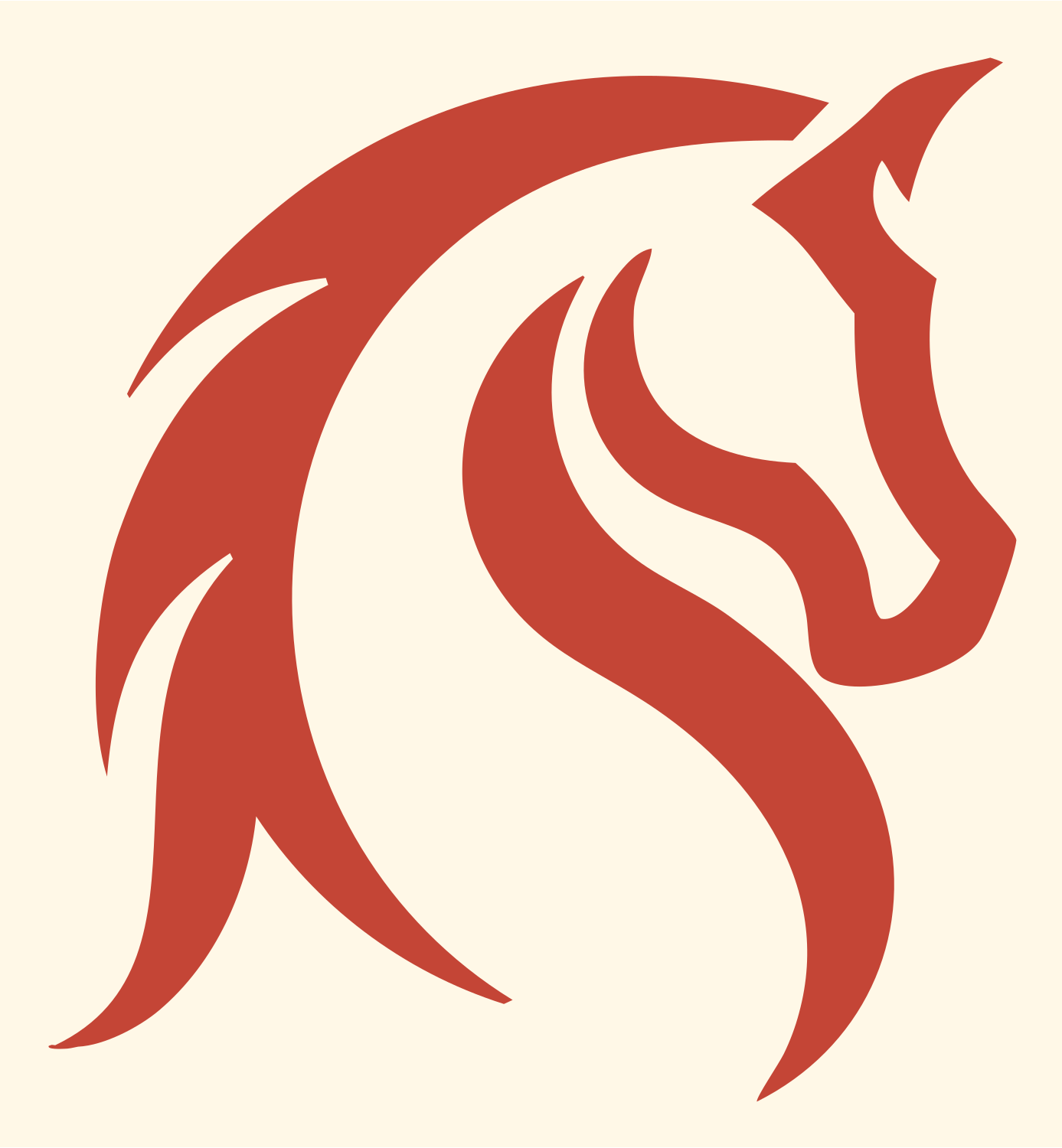 Tribal Horse Head Mark #fff8e7/#c44536