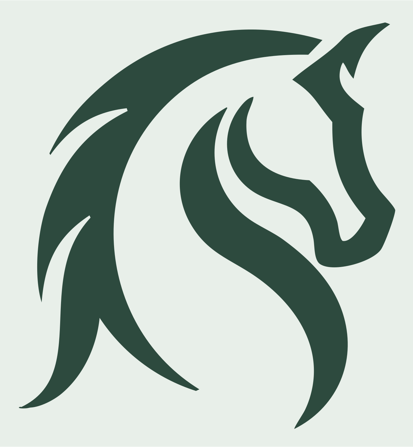 Tribal Horse Head Mark #e8efe9/#2d4a3e