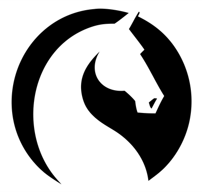 Negative Space Horse Profile Mark #ffffff/#000000